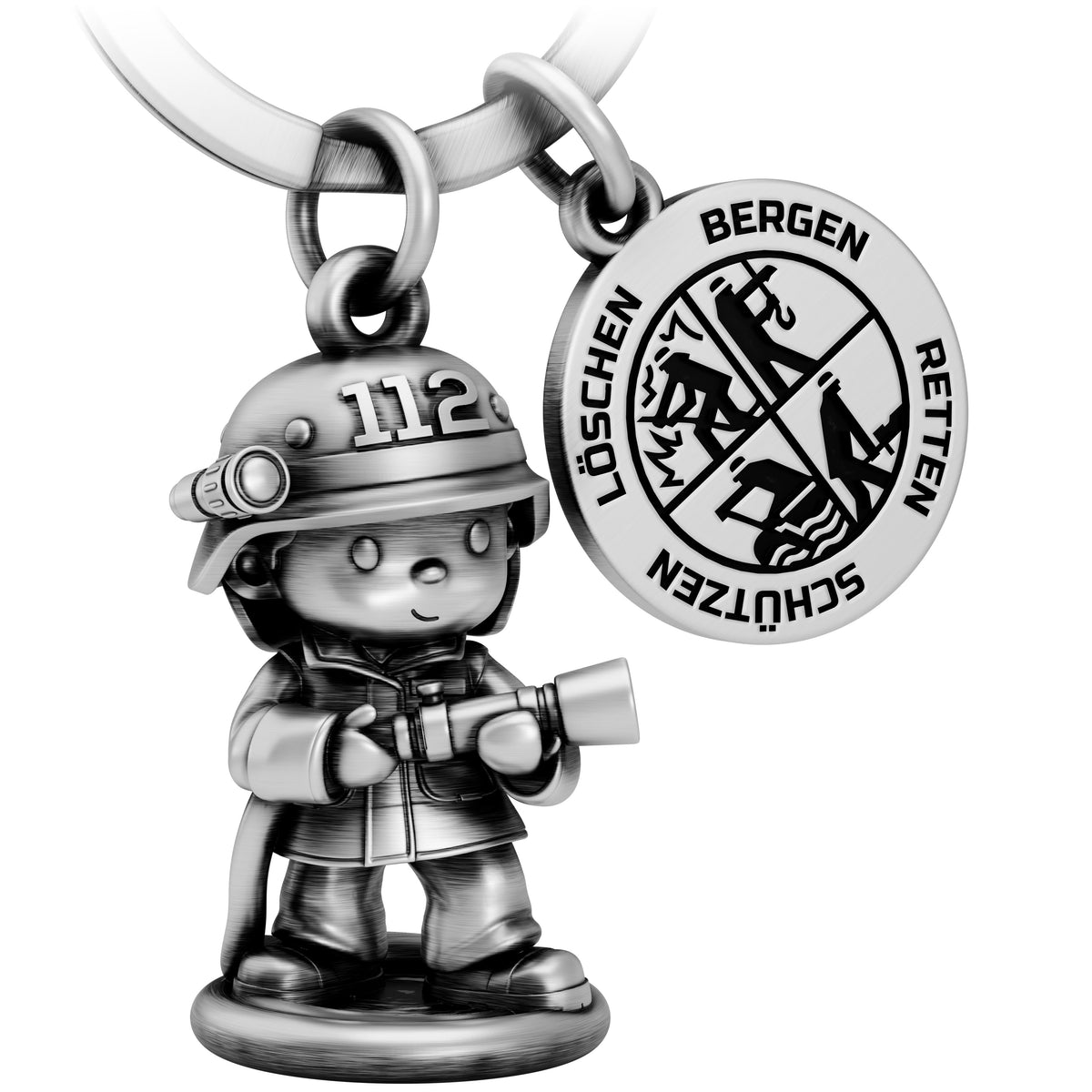 Feuerwehrmann Schlüsselanhänger mit Plakette - Glücksbringer für Feuerwehrleute - Dankeschön für Feuerwehrmann Feuerwehrfrau