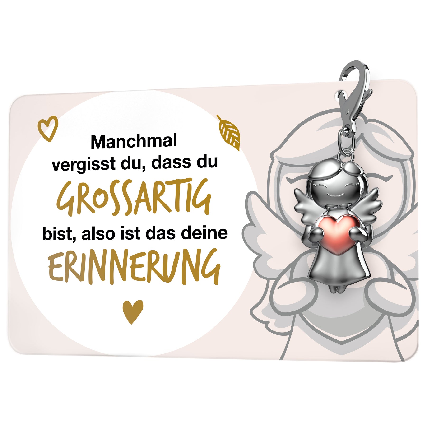 "Beste Freundin" Schutzengel Schlüsselanhänger - Schutzengel Star mit Herz und Karte mit liebevoller Botschaft