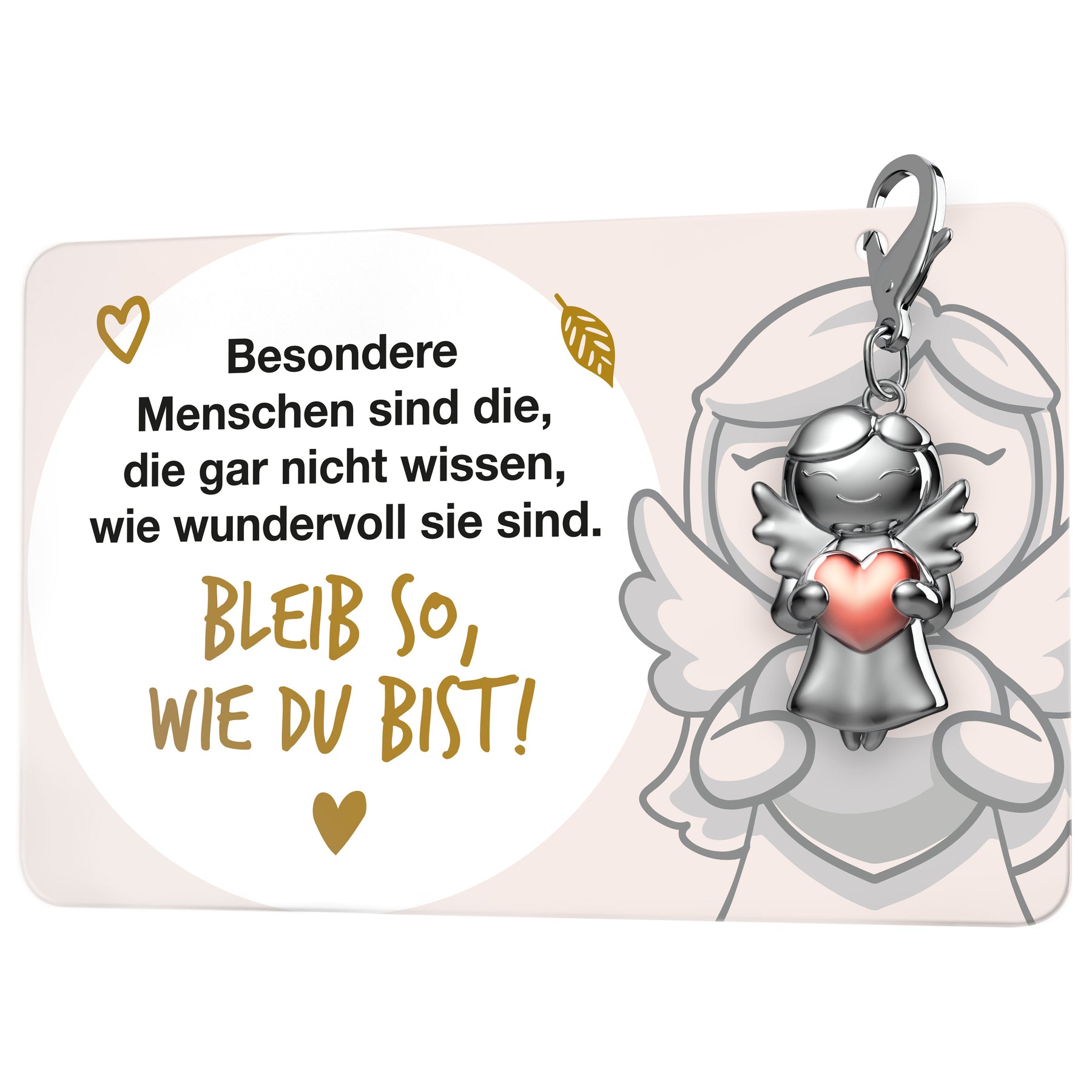 "Beste Freundin" Schutzengel Schlüsselanhänger - Schutzengel Star mit Herz und Karte mit liebevoller Botschaft