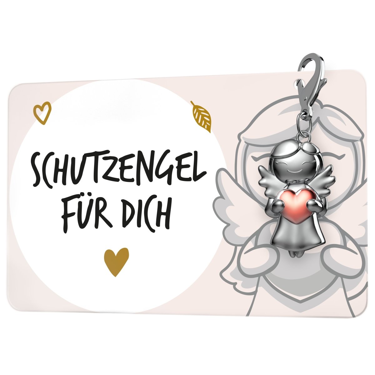 "Beste Freundin" Schutzengel Schlüsselanhänger - Schutzengel Star mit Herz und Karte mit liebevoller Botschaft