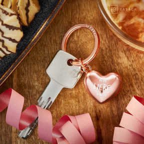Herz Schlüsselanhänger mit Gravur - "Ich liebe dich" - Glücksbringer Geschenk für Partner Freundin Ehefrau - FABACH – Die Schlüsselanhänger-Schmiede