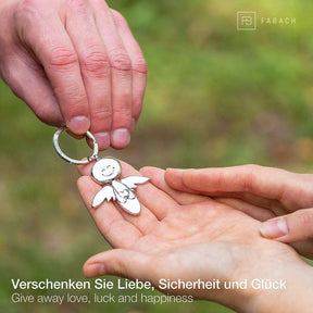 "Smile" Schutzengel Schlüsselanhänger mit Herz - Engel Glücksbringer - FABACH