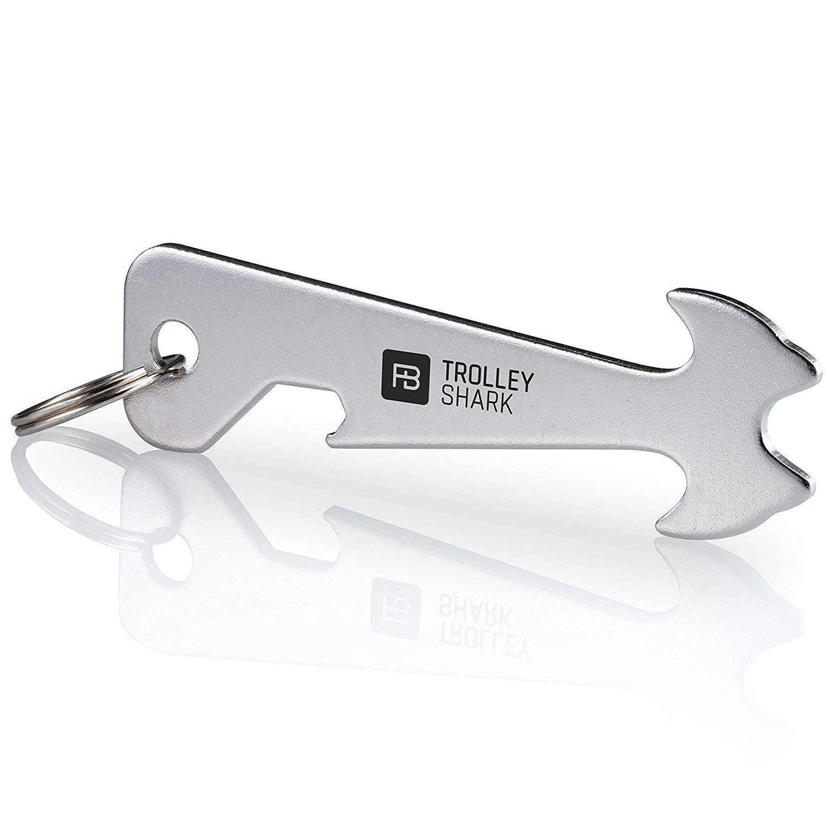 "Trolley Shark" (silber) Einkaufswagenlöser mit Flaschenöffner aus Edelstahl#größe_1 stück