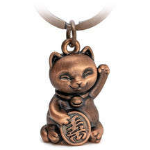 Glückskatze Winkekatze Schlüsselanhänger "Maneki Neko" - Süßer Lucky Cat Katze Anhänger - Katze Glücksbringer - FABACH#farbe_antique roségold