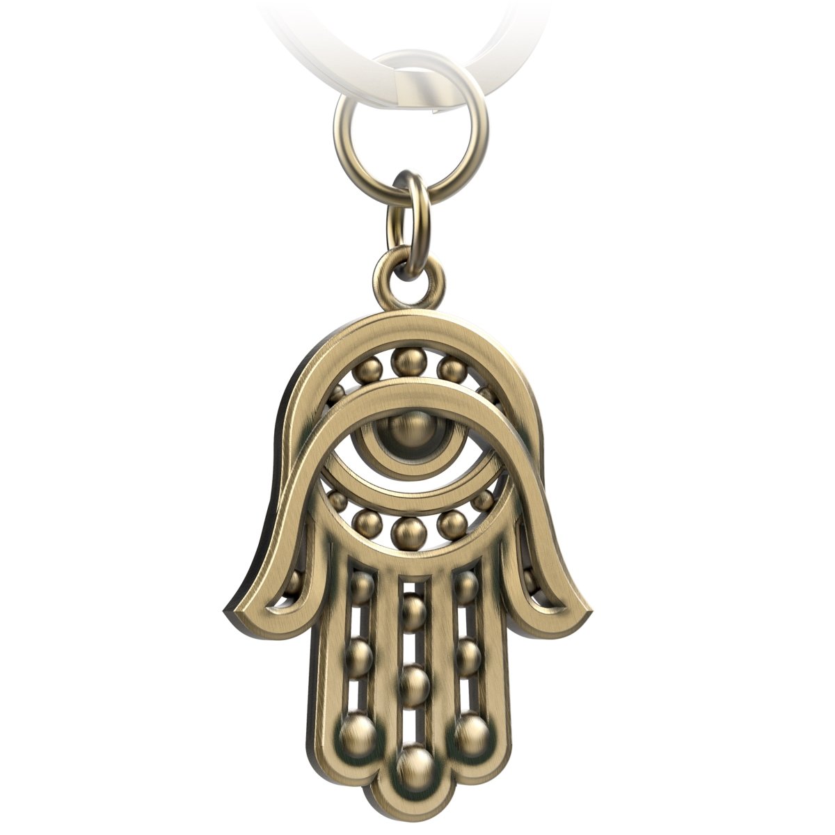"Hamsa" Hand Fatimas Schlüsselanhänger Amulett - Hand der Fatima Talisman - Abwehr böses Auge - FABACH#farbe_antique bronze