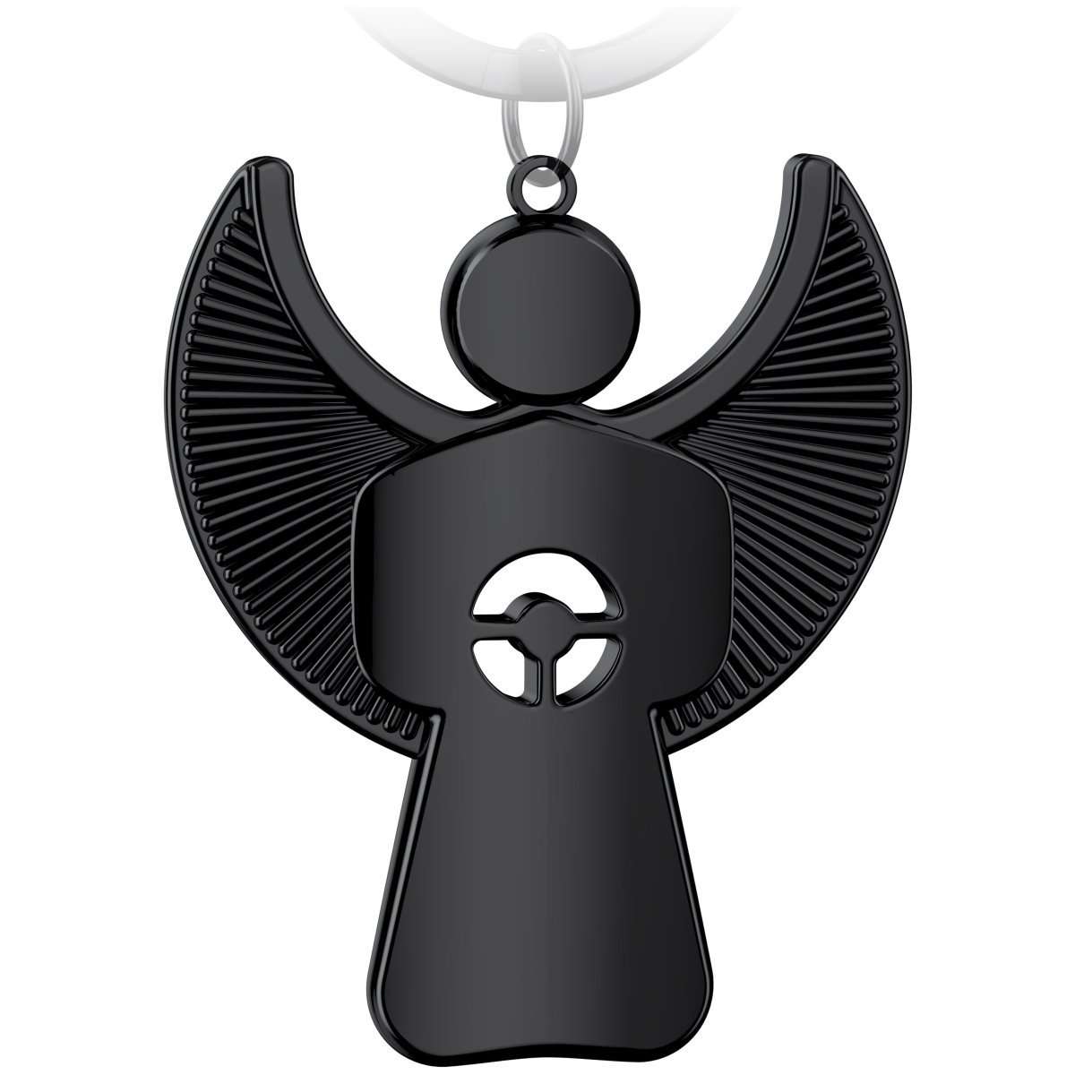 "Pikto" Schutzengel Schlüsselanhänger mit Lenkrad - Engel Glücksbringer#farbe_schwarz