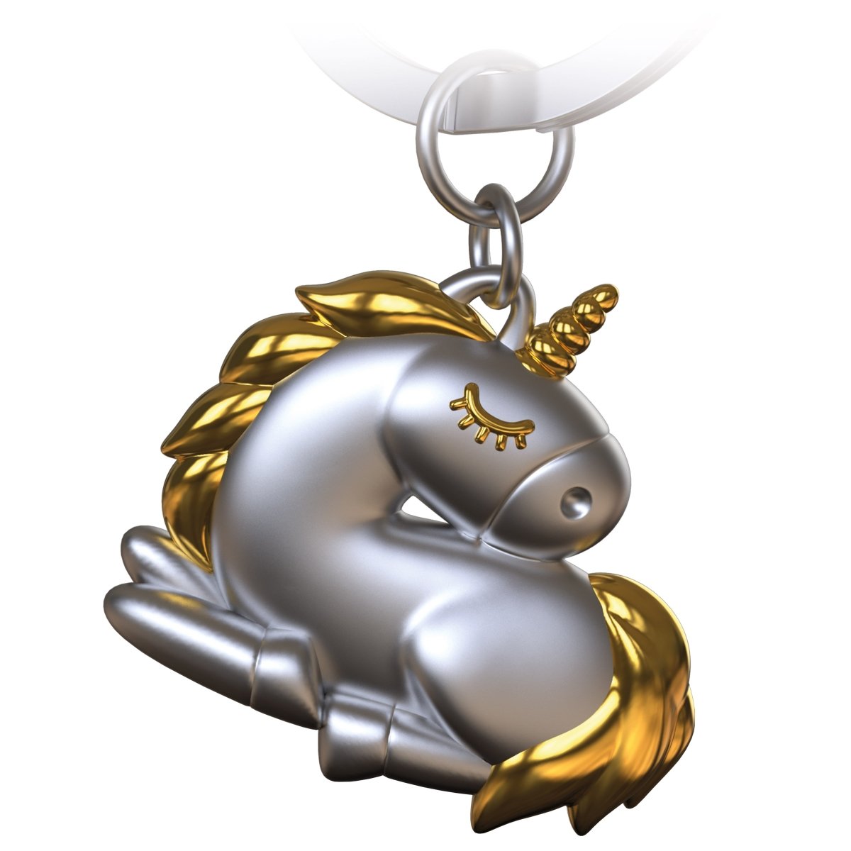 "Sleepy" Einhorn Schlüsselanhänger - Schlafendes Einhorn Glücksbringer - FABACH#farbe_gold