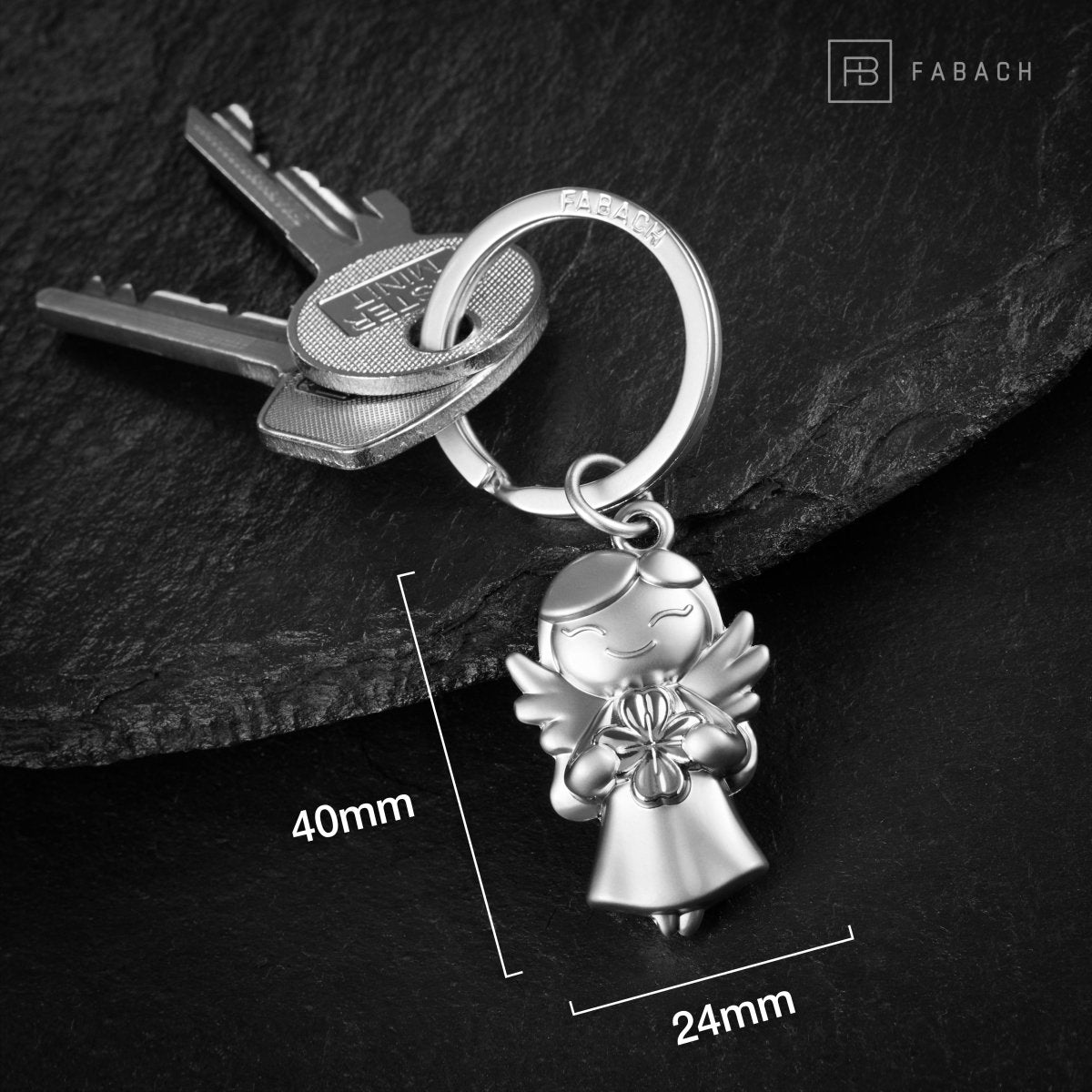 "Star" Schutzengel Schlüsselanhänger - Glücksengel mit Kleeblatt -Engel Glücksbringer