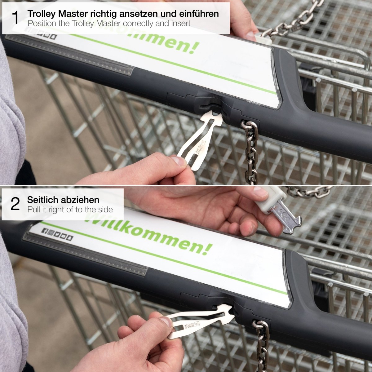 "Trolley Master Stainless Steel Series" - Der erste Einkaufswagenlöser für alle Einkaufswagen - Das Original bald auch in Edelstahl - FABACH