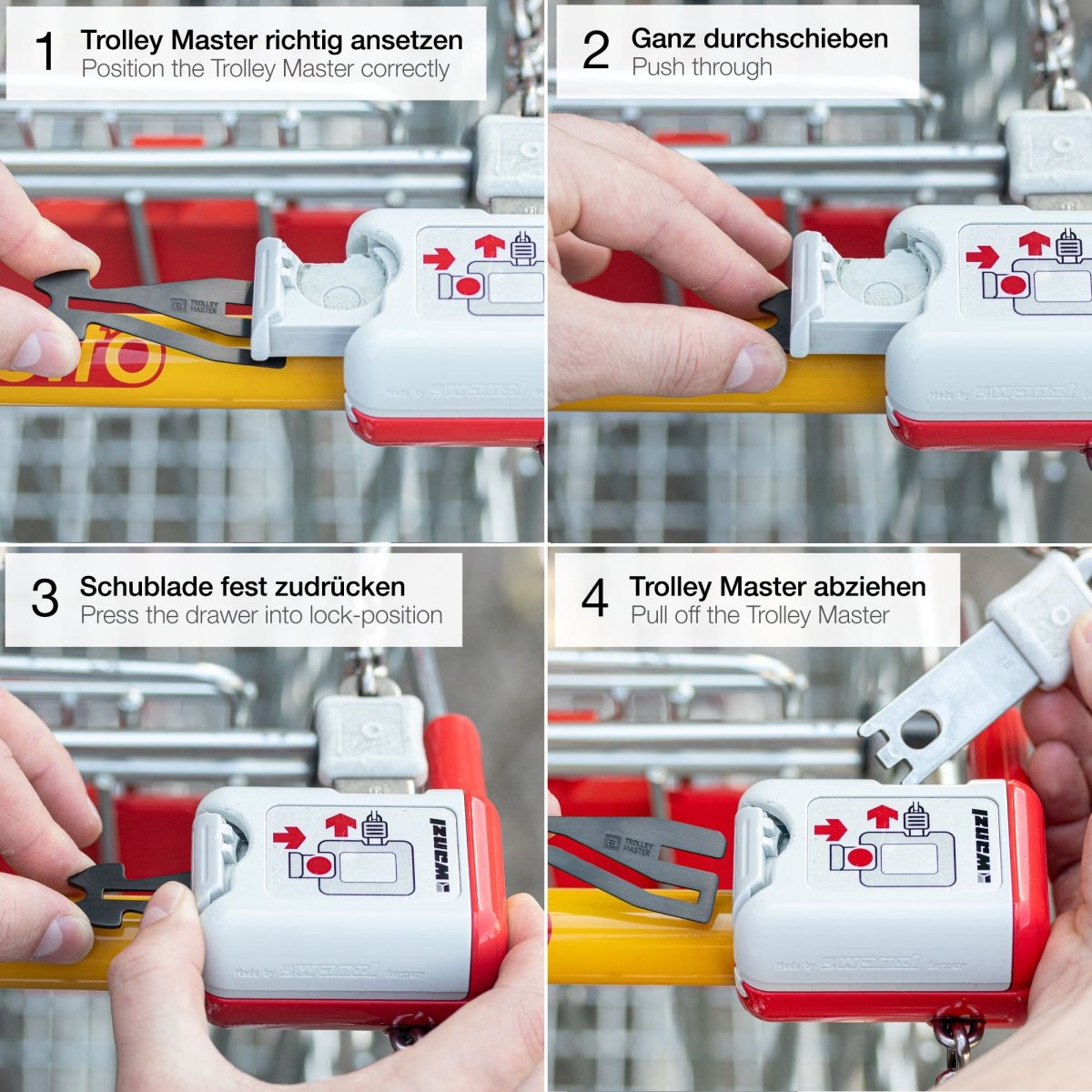 "Trolley Master Stainless Steel Series" - Der erste Einkaufswagenlöser für alle Einkaufswagen - Das Original bald auch in Edelstahl - FABACH