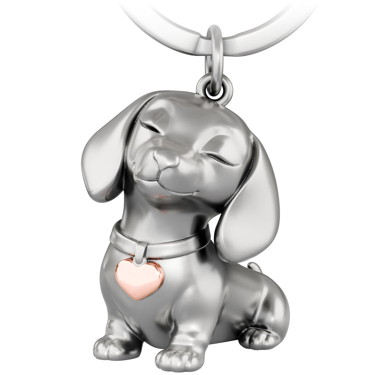 Dackel-Schlüsselanhänger - Süßer Dachshund mit Herz als Glücksbringer - Geschenk für Dackel Fans