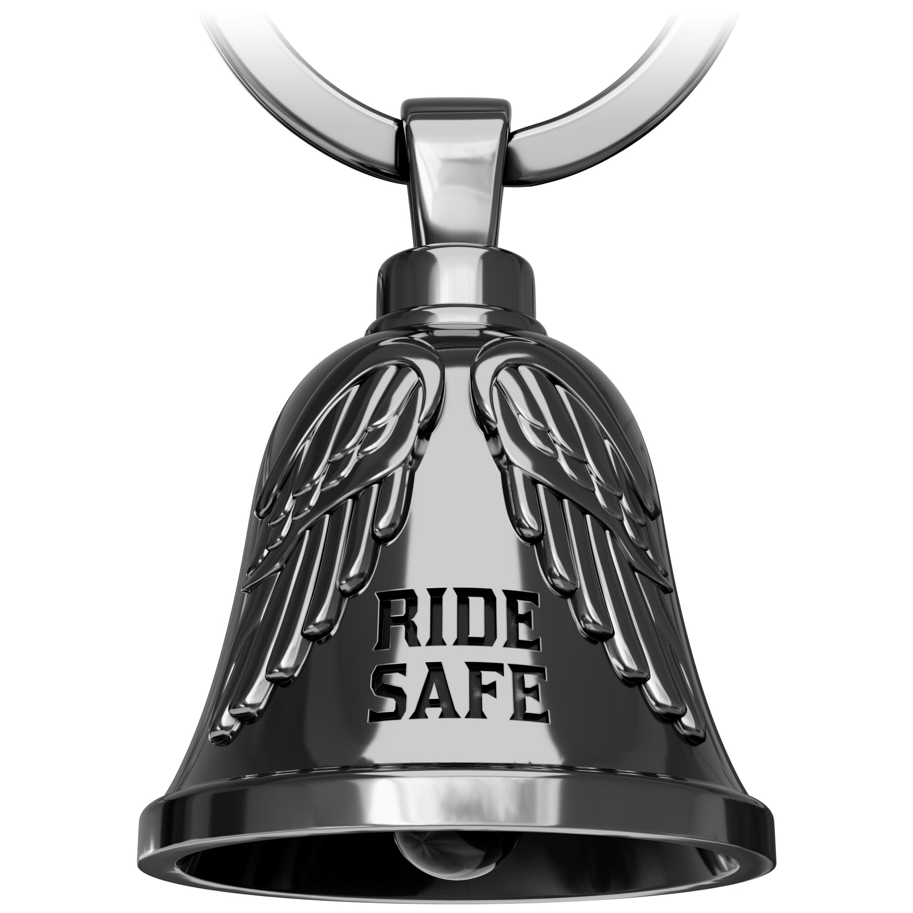 Motorradglocke Schlüsselanhänger - Biker Bell mit Engelsflügeln - Motorrad Schlüsselanhänger - Glücksbringer für Motorradfahrer