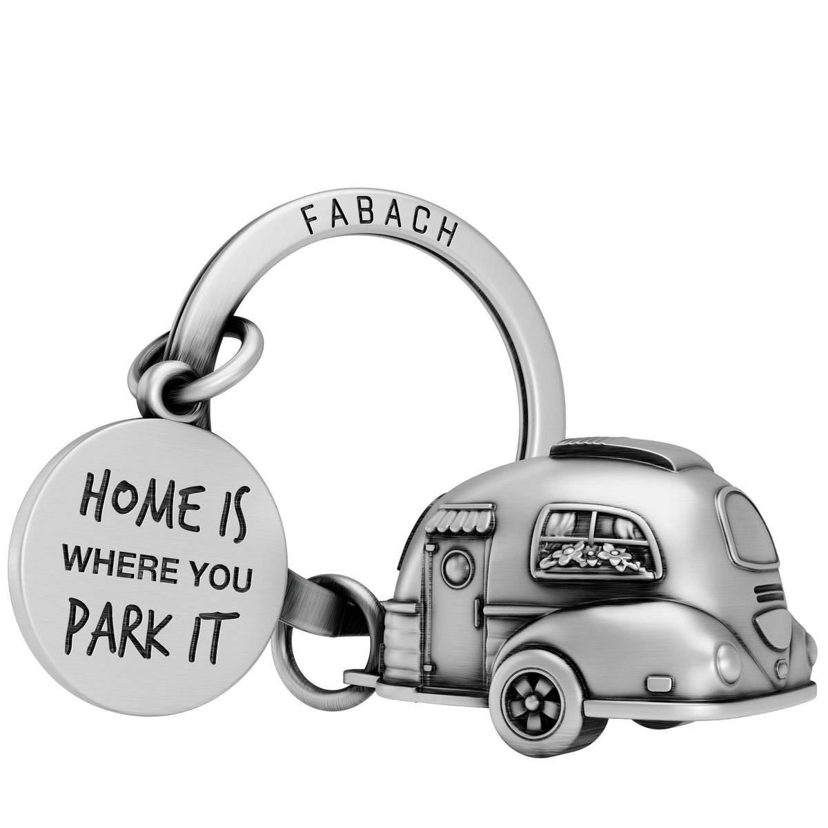 Wohnwagen-Schlüsselanhänger mit Gravur - Niedlicher Caravan Glücksbringer für Campingfans und Reisende
