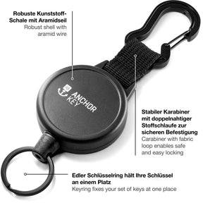 "Anchor Key" Schlüsselrolle Schlüsselanhänger-Jojo mit ausziehbarem Aramidseil
