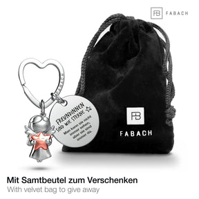 "Beste Freundin" Schutzengel Schlüsselanhänger - Schutzengel Star mit Stern und Gravur Plättchen mit liebevoller Botschaft
