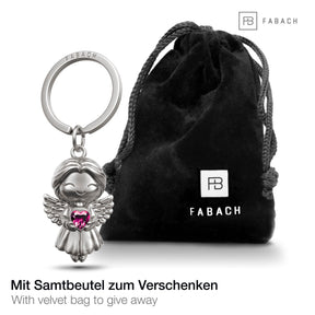 Schutzengel Schlüsselanhänger "Lucy" mit schimmernden Kristall Herz - Engel Glücksbringer Schlüsselanhänger Liebe - FABACH – Die Schlüsselanhänger - Schmiede