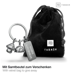 Viel Glück Schlüsselanhänger mit Glückspilz und Glückskäfer - Glücksbringer mit Gravur "Kleiner Glücksbringer" - FABACH – Die Schlüsselanhänger - Schmiede