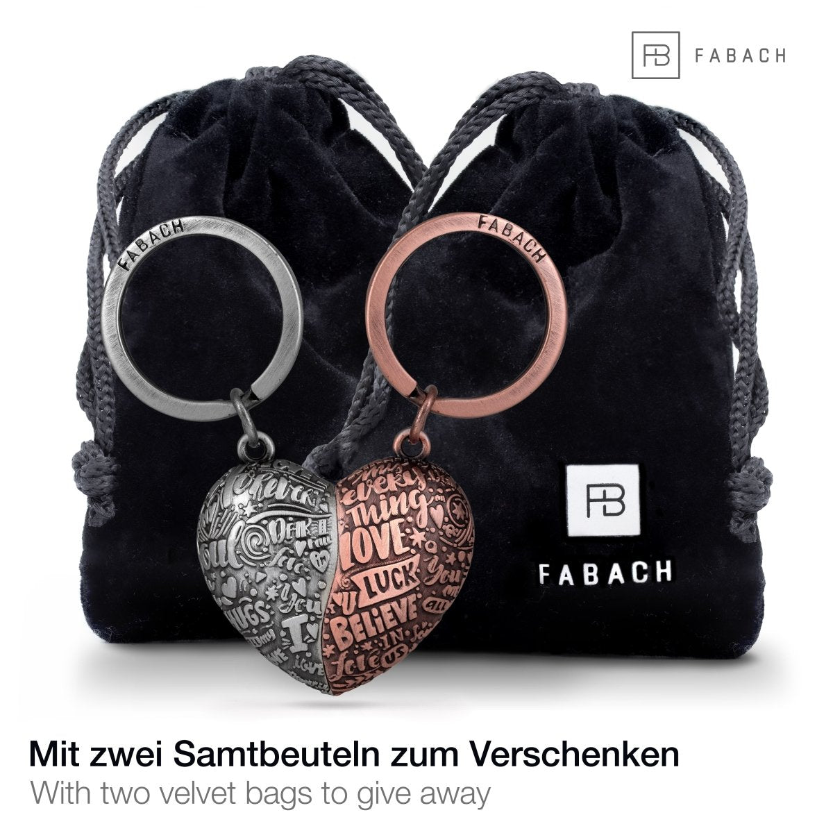 "Herz-Puzzle" Schlüsselanhänger - romantisches Partnergeschenk - ein Herz zwei Anhänger für Paare Freundinnen Schwestern